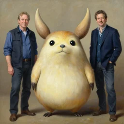 Richard Schmid and Jeremy Lipking and antonio rotta, full length portrait painting of a moogle from Final Fantasy