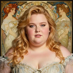 beautiful portrait of fat chubby chonky jiggly thick kristen bell, soft features, by magali villeneuve and greg rutkowski and artgerm and alphonse mucha and jeremy lipkin and rob hay, intricate, elegant, highly detailed, photorealistic, trending on artstation, trending on cgsociety, 8 k, sharp focus