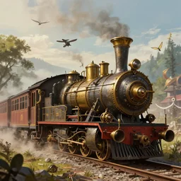 digital art of the darjeeling limited by greg rutkowski, trending on artstation, favorites on deviantart, steampunk high quality art. artwork masterpieces, award winning