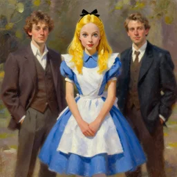 alice in wonderland, oil painting, sunlit, paint texture, digital painting, highly detailed, artstation, sharp focus, illustration, concept art, ruan jia, charlie bowater, tom bagshaw, norman rockwell