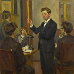an oil painting from a random scene in ‘ the philadelphia story. ’