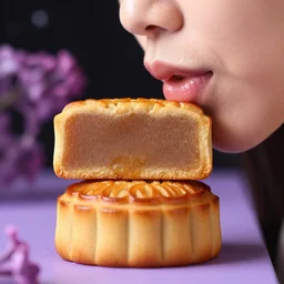 ' someone tasting a delicious mooncake for the first time ','by hugh kretschmer and edwin austin abbey, victo ngai ','style of macro lens, lilac, star war