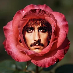 a rose with the face of jerry garcia