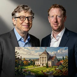 court drawing of bill gates and mark zuckerberg