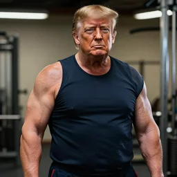 donald trump as a body builder