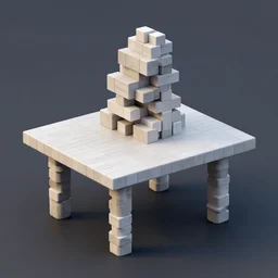 constructivism building, sculpture, table made of rectangle tetris, octane render, trending on artstation