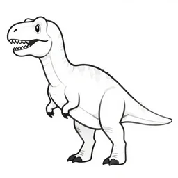 trex dinosaur, symmetrical, accurate, simple clean lines, black and white, no shading, coloring book, graphic art, line art, vector art, by martina matteucci, pavel shvedov, peter lundqvist, diane ramic, artstation