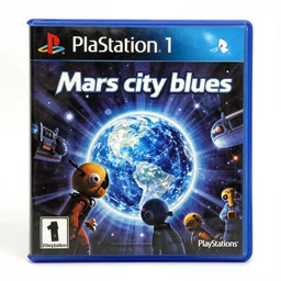the cover for a playstation 1 game titled'mars city blues'