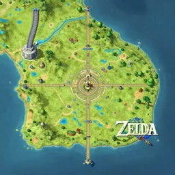 detailed top - down map of a legend of zelda game world