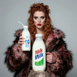 incredible complex detailed absurd surreal studio photograph, weird advertising for milk, in the style of annie leibovitz and tim walker fashion photography