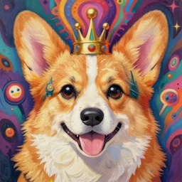 beautiful anime painting of psychedelic corgi god, by noah bradley, patrick woodroffe, posuka demizu, qing han, trending on artstation, 8 k, masterpiece, graffiti paint, fine detail, full of color, intricate detail, golden ratio illustration, face enhance