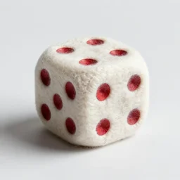 a dice made of wool
