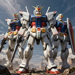 morbidly obese gundam mechas in the style of utamaro