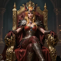 An epic fantasy comic book style portrait painting of a petit brabancon griffon queen in throne, unreal 5, DAZ, hyperrealistic, octane render, cosplay, RPG portrait, dynamic lighting