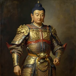 buddhism, armor, painting by greg rutkowski, j. c. leyendecker, artgerm
