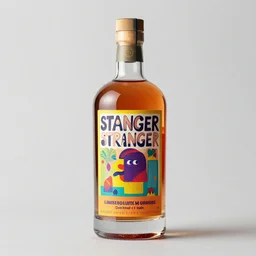 liquor, packaging design, premium quality, limited edition, artist, bold, front label, trending, behance, packaging of the world, bright colors, stanger stranger