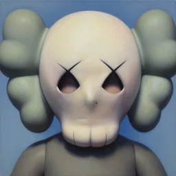 terrifying face, by shusei nagaoka kaws, david rudnick, airbrush on canvas, pastell colors, cell shaded 8 k
