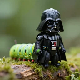 Darth Vader as a caterpillar macro photograph