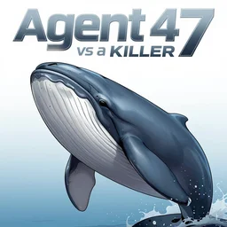 comic book cover for'agent 4 7 vs a killer whale ', art by alex ross