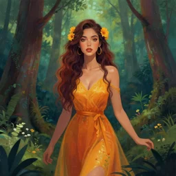 the goddess of forests, colorful and beautiful, digital art