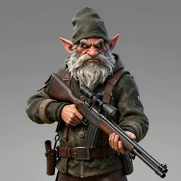 a gnome in escape from tarkov, dressed as a scavenger, carrying a scoped hunting rifle, radioactive horror painting, elegant intricate digital painting artstation concept art by mark brooks and brad kunkle extreme detail 4 k
