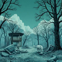 album cover of abandoned zoo by akihiko yoshida