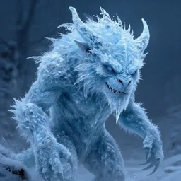 portrait of a frozen monster creature, ice, fantasy, highly detailed, cinematic lighting, digital art painting by greg rutkowski