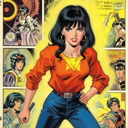 a 1 9 8 0 s comic book painting of kim richards