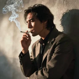 still of daisuke jigen smoking a cigarette, portrayed by keanu reeves