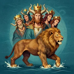 a beast rise up out of the sea, having seven heads and ten horns, and upon his horns ten crowns, and his feet were as the feet of a bear, and his mouth as the mouth of a lion.
