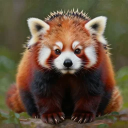 highly detailed painting of an anthropomorphic anthropomorphic red panda hedgehog by william turner, by greg rutkowski, by william constable, photorealism, 4 k resolution