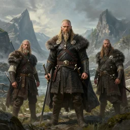 Beautiful Viking setting artistic masterpiece in the style of jesper fjsing, mathias kollros, and donato giancola, 8k resolution detailed painting digital illustration filmic