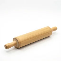 bamboo rolling pin, 8k product photo, isolated on a pure white background, centered, entire object in frame, sharp focus, soft studio lighting