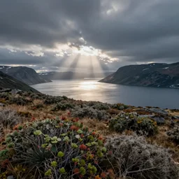 a fjord in a xeric shrubland.