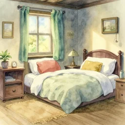 studio ghibli bedroom cozy watercolor
