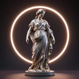 a renaissance statue neon ring art, ray tracing, 3 d render, 8 k resolution, shar focus, hyper detailed, hyper realistic