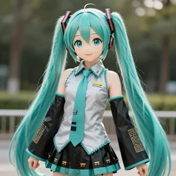 Hatsune Miku Vocaloid, anime style, 4k