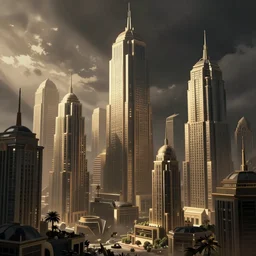 A beautiful Arcane cityscape by Natasha Tan, tall buildings, cinematic, dramatic lighting, matte painting, stylized