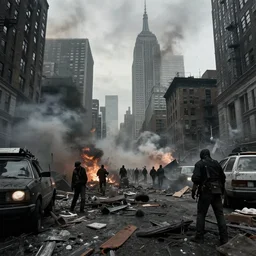 new york city during the apocalypse, amateur photograph, news image, hellscape