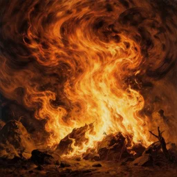 swirling flames by gustave dore