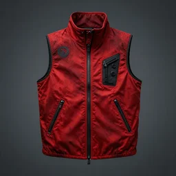 red cyberpunk darkwave vest
