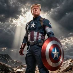 Donal Trump as captain America