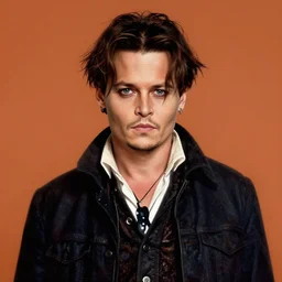 portrait of young johnny depp as edward scissorhands, highly detailed, centered, solid color background, digital painting
