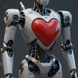 heart seal in a robot walker scifi art detailed, realistic trending on artstation