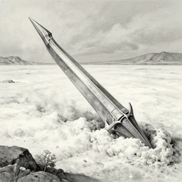 a giant salt pale spears the land turning all to salt, sketch, landscape, detailed, disaster