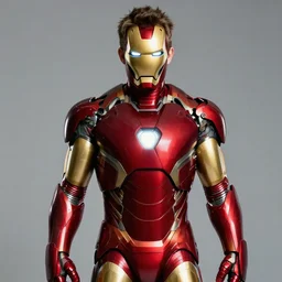 ryan reynolds wearing an iron man suit without the mask, magazine cover, dramatic, studio lighting, photoshoot