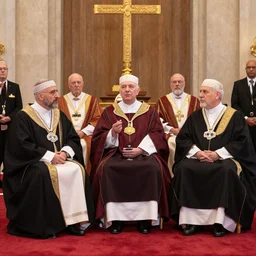 world leaders at a freemasonic initiation