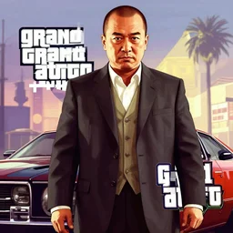 Emperor Hirohito in Grand Theft Auto 5 cover art, epic, 4k resolution, extremely detailed, very sharp, artstation, digital art, vibrant,