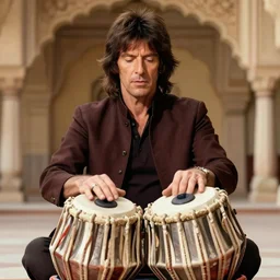 detailed portrait of ringo starr playing the tabla in the mughal palace by rudolf ernst, john frederick lewis, jean - leon gerome, rudolf weisse, david roberts, charles theodore frere, alfred dehodencq, orientalism