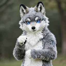 an anthropomorphic wolf, fursuit!!!!, cosplay